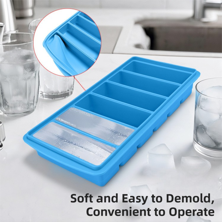 Sustenpass Long Silicone Ice Cube Tray, Grey, 2pcs