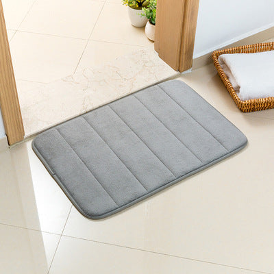 Grey polyester bath mat runner 40 x 120 cm with soft short pile