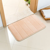 Khaki polyester bath mat runner 40 x 120 cm with soft short pile