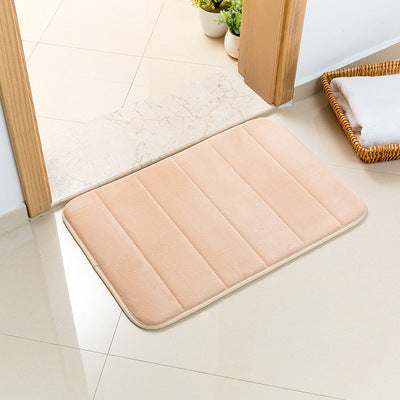 Khaki polyester bath mat runner 40 x 120 cm with soft short pile