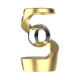 Kinetic levitating gyroscope desk ornament gold with silver beads