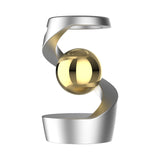 Kinetic levitating gyroscope desk ornament silver with gold beads