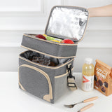 Rocamadour Insulated Lunch Bag, Dual Layer, 12L, Black