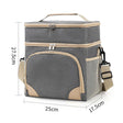 Rocamadour dual layer insulated lunch bag in grey with shoulder strap