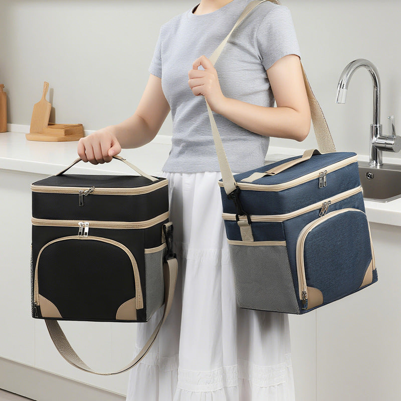 Rocamadour Insulated Lunch Bag, Dual Layer, 12L, Grey