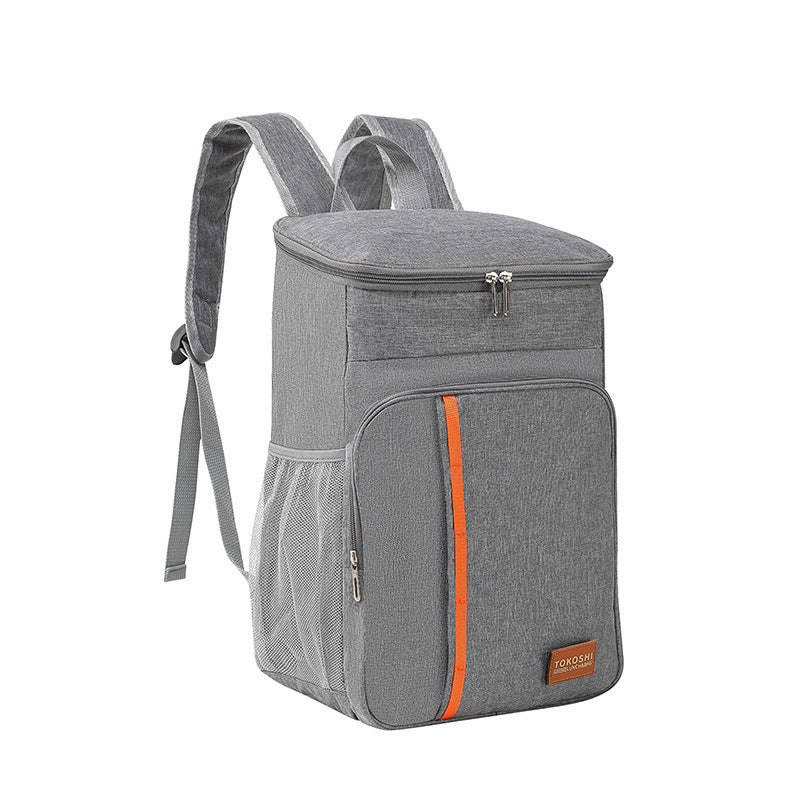 Beynac insulated cooler backpack in grey with padded shoulder straps