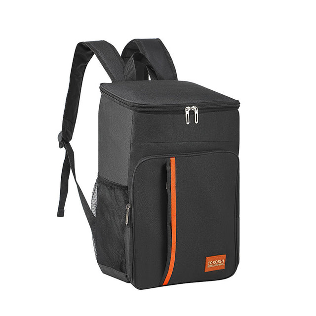 Beynac insulated cooler backpack in black with padded shoulder straps
