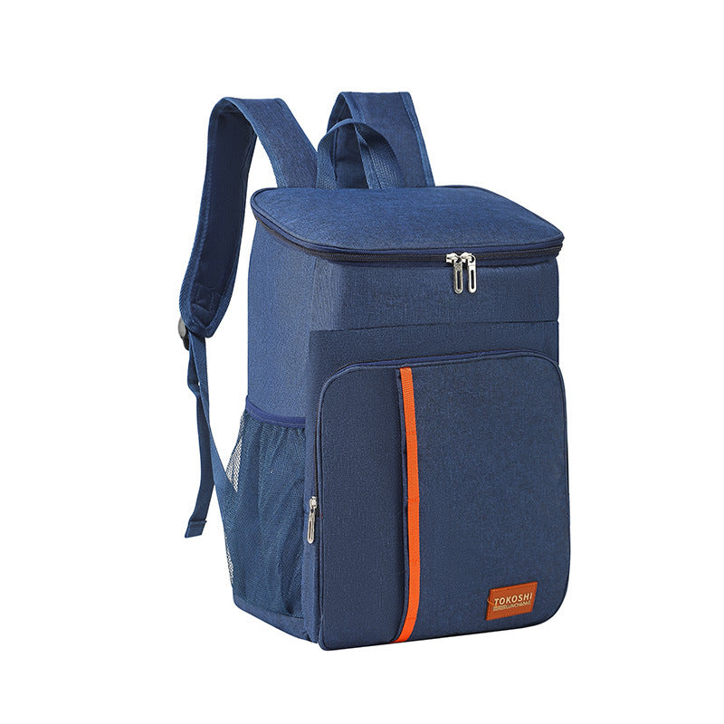 Beynac insulated cooler backpack in navy blue with padded shoulder straps