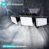 210 LED solar security light 2500 lumen with motion sensor and remote IP65