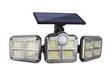 122 LED solar security light with motion sensor remote and 3 adjustable heads IP65