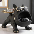 French Bulldog Storage Tray Figurine with Open-Mouth Key Bowl, Black