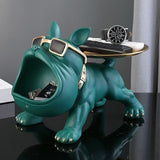 French Bulldog Storage Tray Figurine with Open-Mouth Key Bowl, Orange