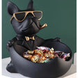 French Bulldog Storage Figurine Key Bowl and Organiser, Black