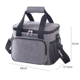 Grey compact 10 litre insulated lunch bag with shoulder strap