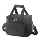 Black compact 10 litre insulated lunch bag with shoulder strap