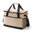 Beige 30 litre Oxford cloth insulated cooler bag with shoulder strap