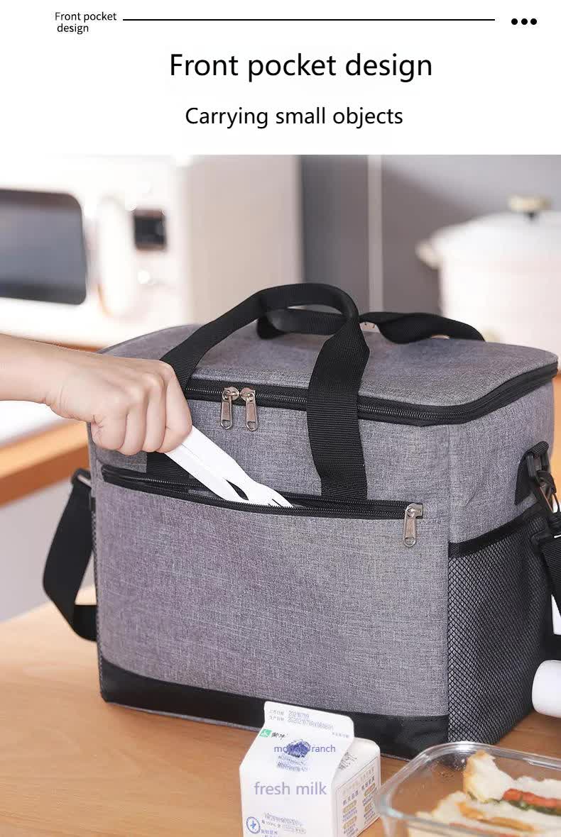 Wapengo Insulated Cooler Bag, Oxford Thermal Tote, 30L, Beige