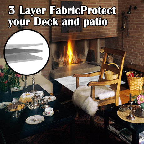 Square fire pit mat and grill pad, 80 x 60cm