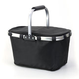 Foldable Insulated Picnic Basket With Zipper Lid & Handle - Modern Minimalist Large Capacity Thermal