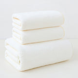Beige coral fleece towel set of 6 with 2 bath towels and 4 face towels, folded
