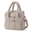 Montignac double layer quilted insulated lunch bag in camel with shoulder strap