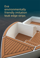 EVA Faux Teak Marine Decking Strip, dark grey and black, installed on deck