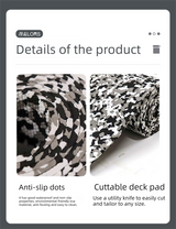 Camouflage Marine Decking Mat, Black and White 250x26cm