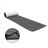 EVA faux teak marine decking mat in dark grey with black lines