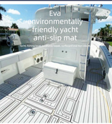 EVA faux teak marine decking mat in gold with black lines