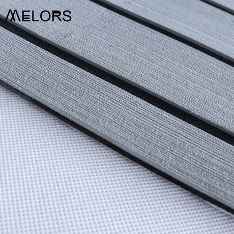 Faux Teak Marine Decking Mat, Dark Grey 240x45cm