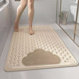 Khaki bath tub mat with raised massage points, 86.5 x 53 cm, laid flat