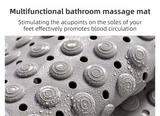 Underside of the khaki bath mat showing dense non slip suction cups