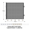 Black retractable mesh safety gate for babies and pets