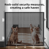 Black mesh safety gate no drill wall mount detail