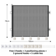 Retractable Mesh Safety Gate, No Drill 150cm Wide 78cm Tall Black