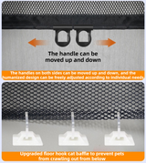 Retractable Mesh Safety Gate, No Drill 150cm Wide 78cm Tall Black