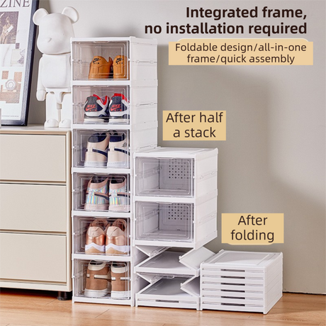 Elmhurst 6 Tier Foldable Shoe Storage Organiser, Grey image 3