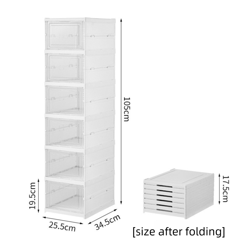 Elmhurst 6 Tier Foldable Shoe Storage Organiser, Grey image 4