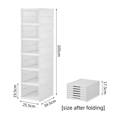 Elmhurst 6 Tier Foldable Shoe Storage Organiser, Grey image 4