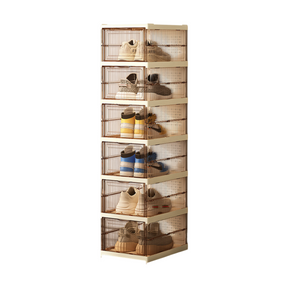 Coleraine Foldable Shoe Storage Organiser, Transparent Brown