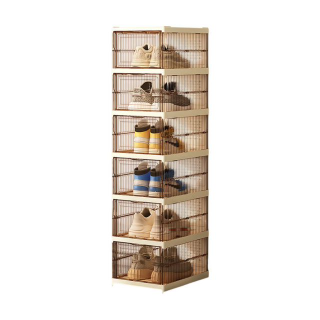 Coleraine Foldable Shoe Storage Organiser, Transparent Brown