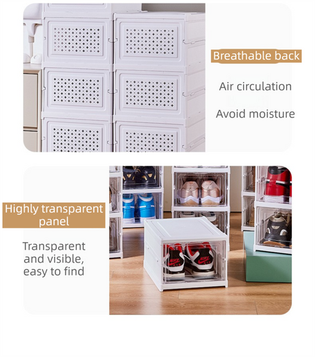 Coleraine Foldable Shoe Storage Organiser, Transparent Brown image 5