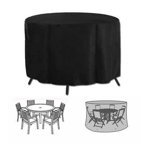 Round Table and Chair Cover Set Oxford 210D 2pcs