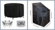 Round Table and Lounge Chair Cover Set, Black 185cm 2pcs
