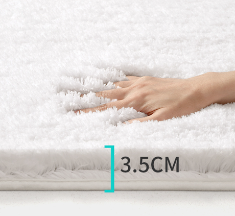 Khaki shag bath mat with silver ion treatment, 50 x 80 cm