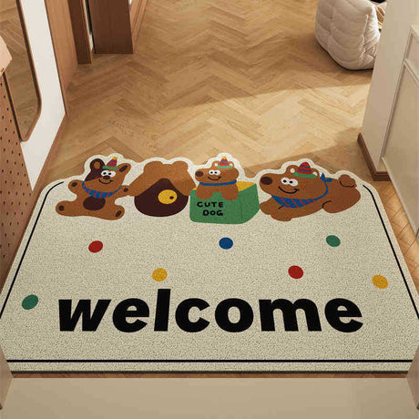 Cartoon Coil Entrance Door Mats, Set of 2, Box Puppy Alien 50x80cm