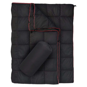 Compact Quilted Outdoor Blanket, Black 200x140cm