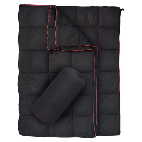 Compact Quilted Outdoor Blanket, Black 200x140cm