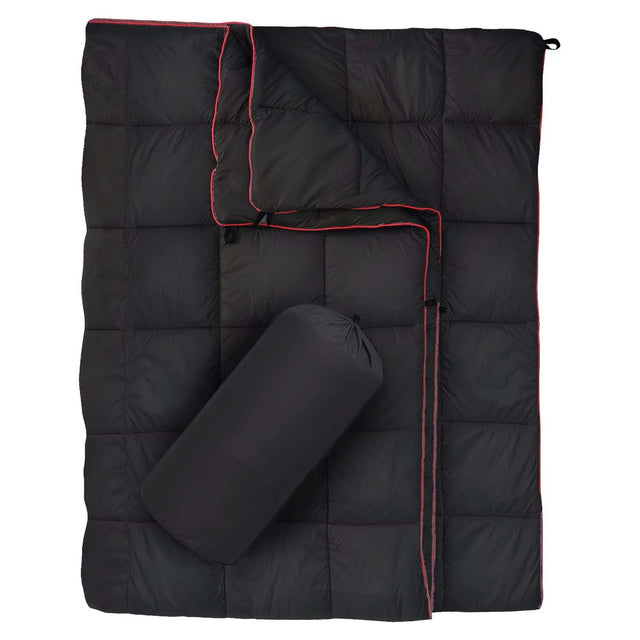 Compact Quilted Outdoor Blanket, Black 200x140cm