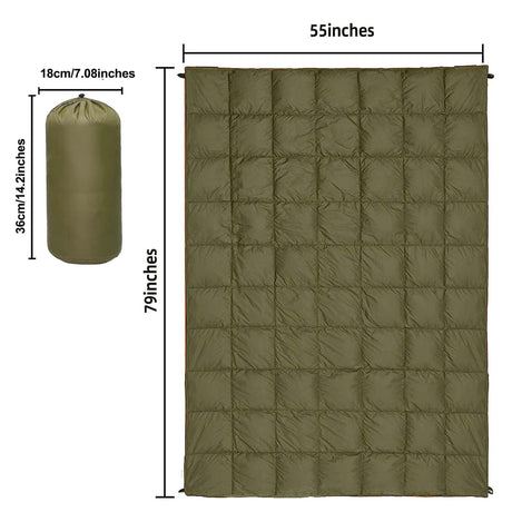 Compact Quilted Outdoor Blanket, Black 200x140cm